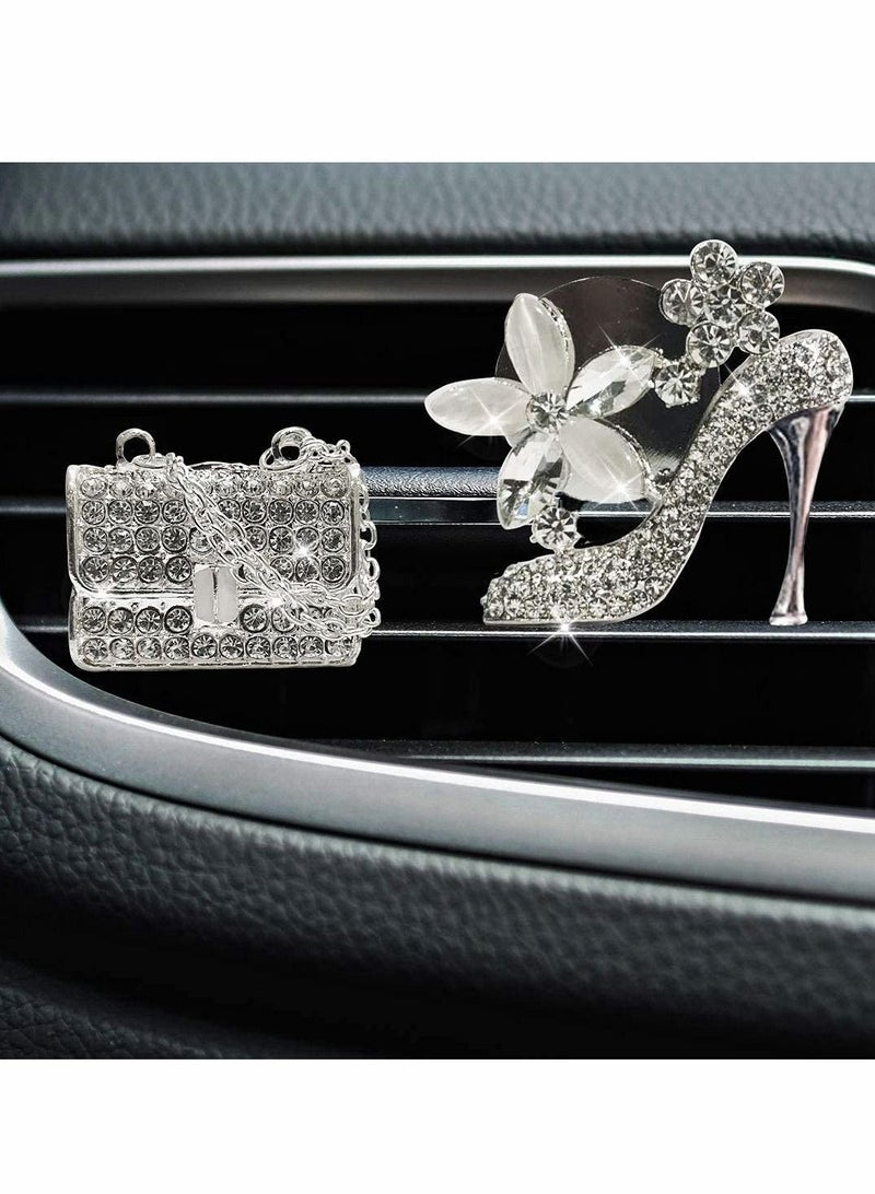 Excefore Automotive Interior Crystal High Heel Shoe and Magic Bag Car Air Vent Clip Charm - Image 3