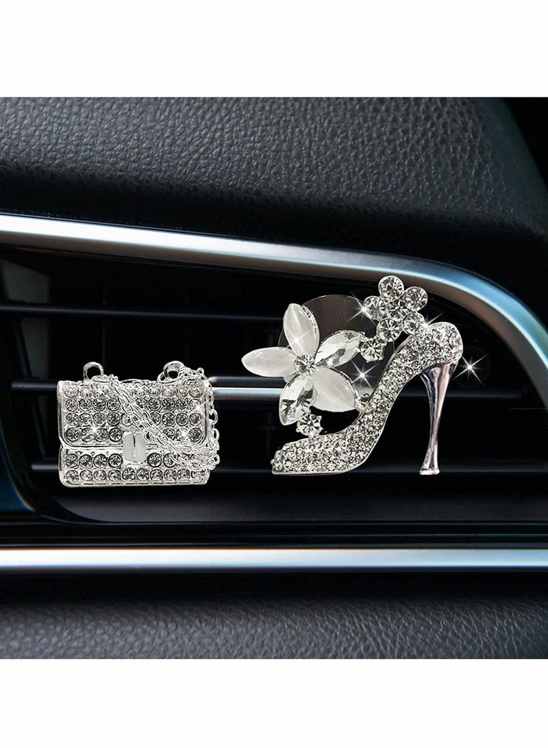 Excefore Automotive Interior Crystal High Heel Shoe and Magic Bag Car Air Vent Clip Charm - Image 2