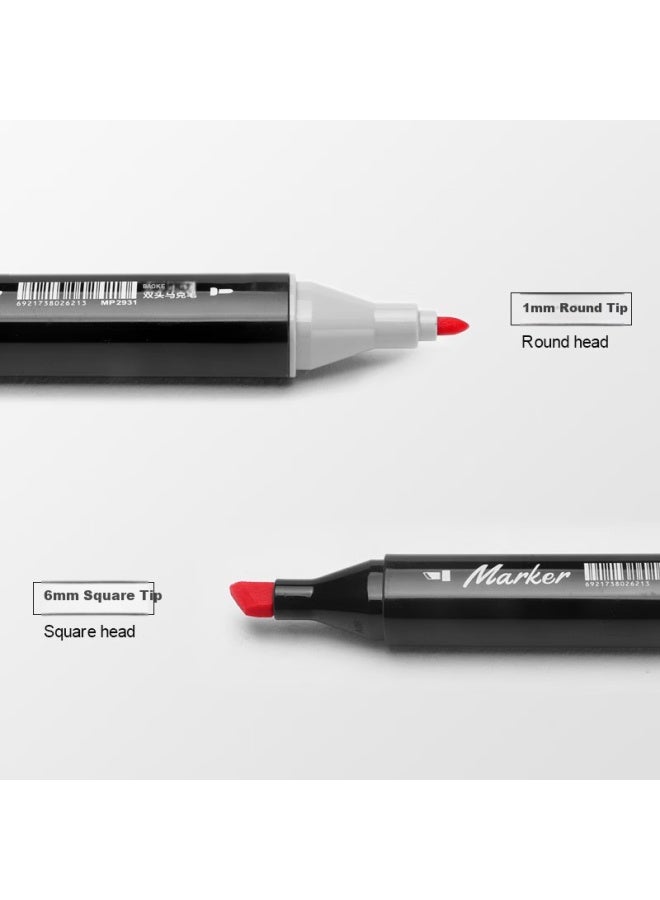 Baoke (Baoke) Mp2931-48 Double-Headed Alcohol Oil-Based Marker Pen For Students, Artists, Children, Drawing, Sketching, And Designing, 48 Colors Set - Image 2