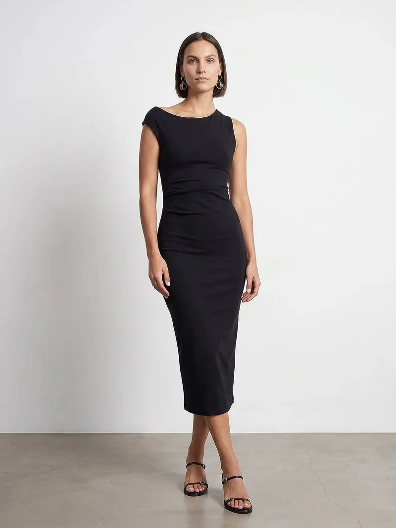 DILVIN Sleeveless Bodycon Midi Dress