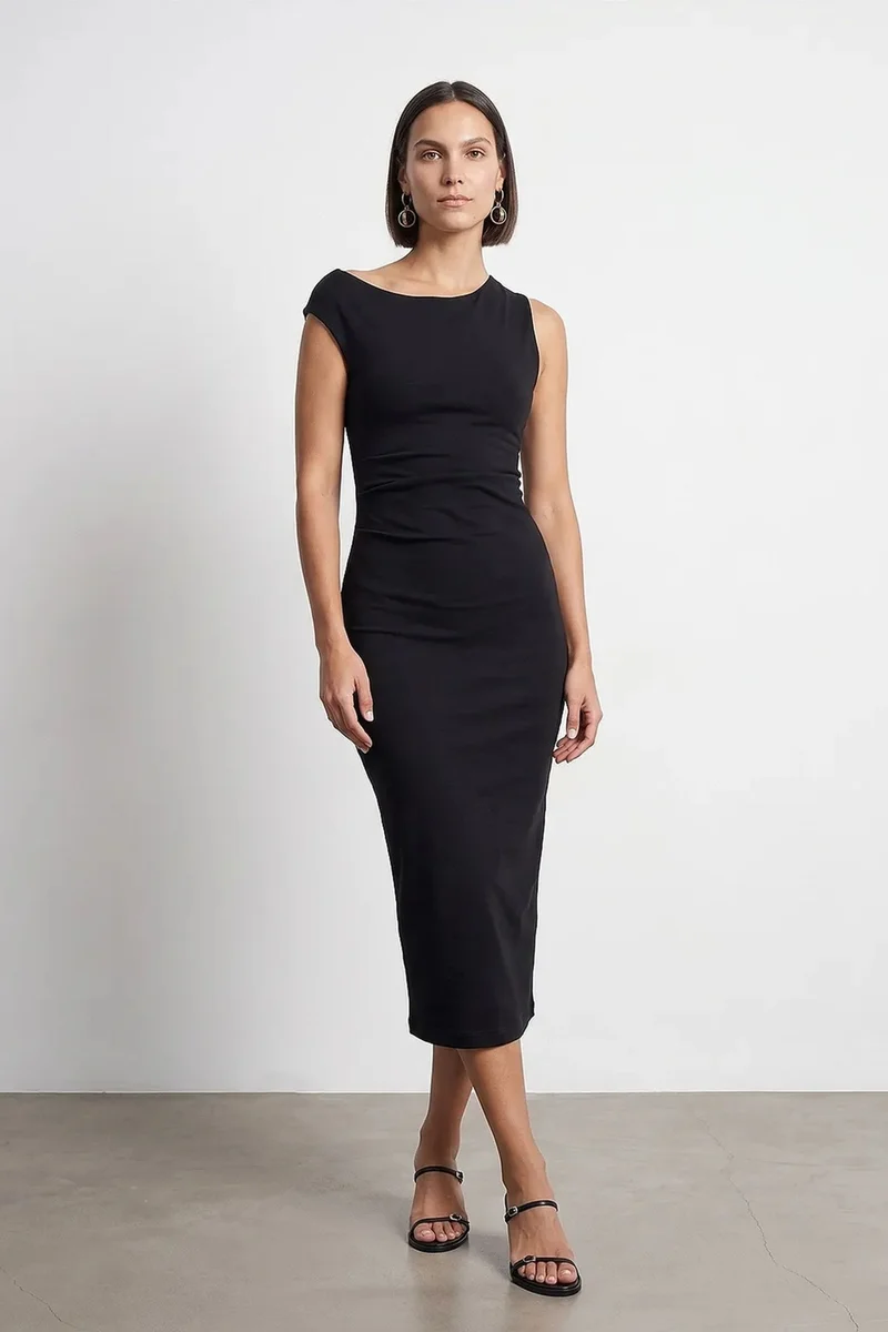 ديلفين DILVIN Sleeveless Bodycon Midi Dress
