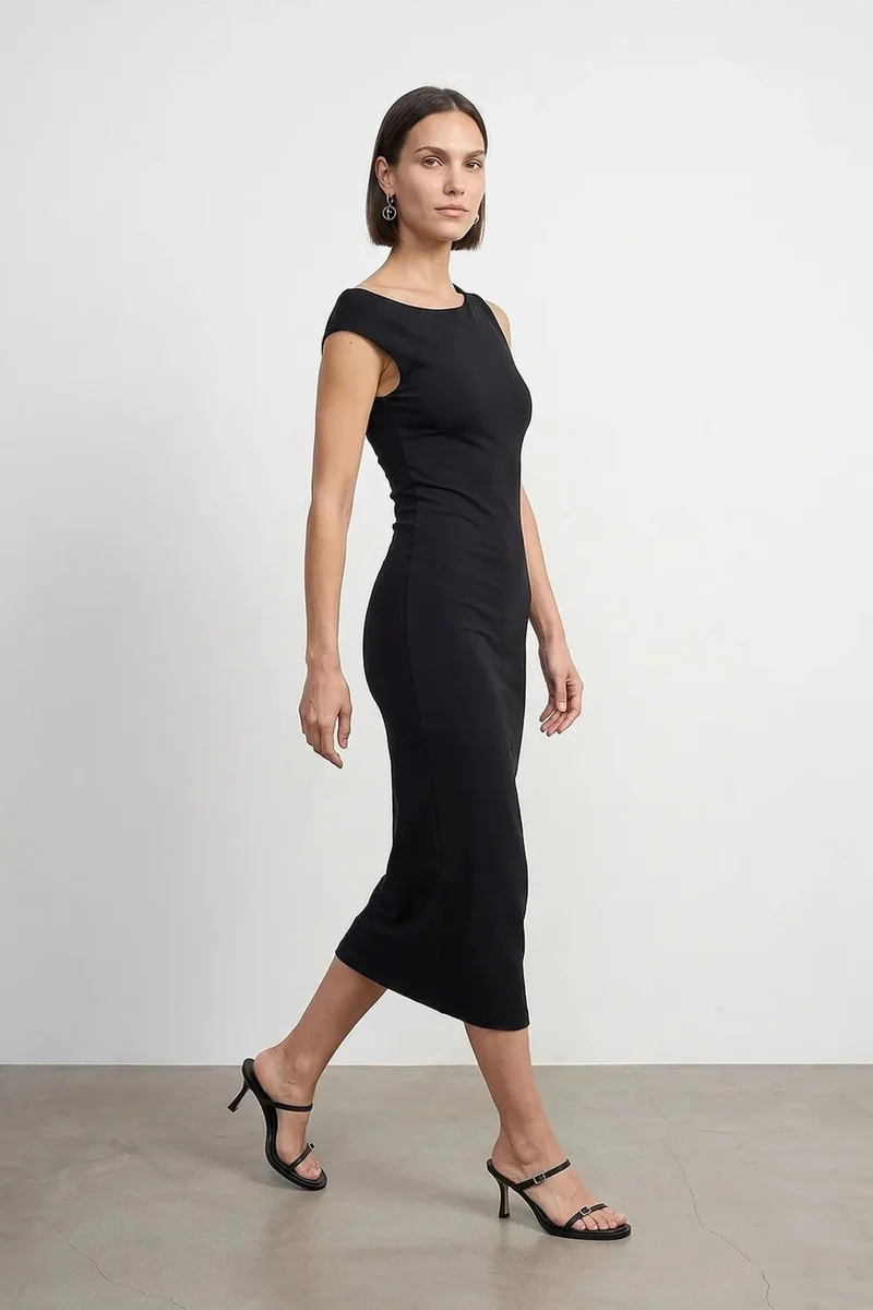ديلفين DILVIN Sleeveless Bodycon Midi Dress