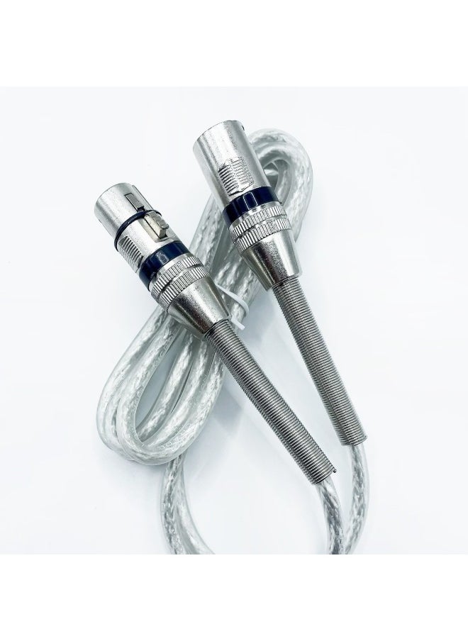 ماركة غير محددة كابل كريستال XLR ذكر إلى أنثى كابل صوت كابل ميكروفون XLR كابل صوت خلاط متوازن - اللون: دائرة سوداء طويلة الذيل زنبركي Ruika ذكر وأنثى - الطول: Φ6.0* 0.5 متر  - Image 1