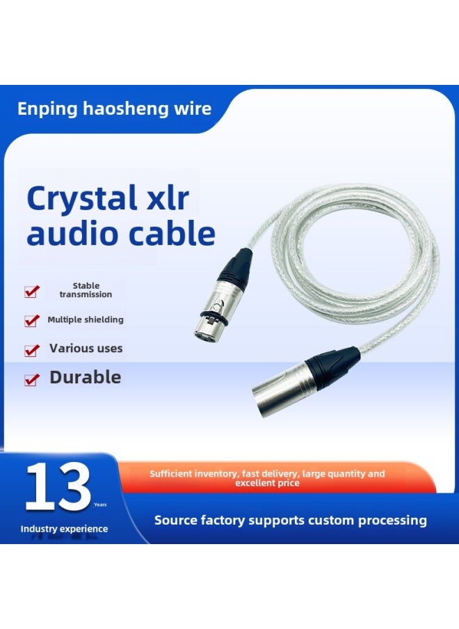 ماركة غير محددة كابل كريستال XLR ذكر إلى أنثى كابل صوت كابل ميكروفون XLR كابل صوت خلاط متوازن - اللون: دائرة سوداء طويلة الذيل زنبركي Ruika ذكر وأنثى - الطول: Φ6.0* 0.5 متر  - Image 2