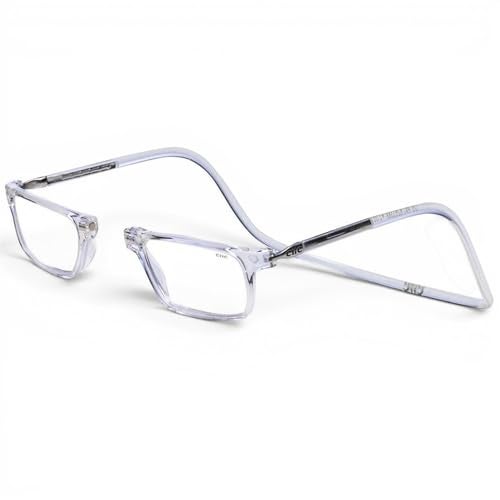 Clic Magnetic Reading Glasses Adjustable Neck Hanging Readers Secure Fit with Rigid Headband Executive MXL Clear 300 - Image 1
