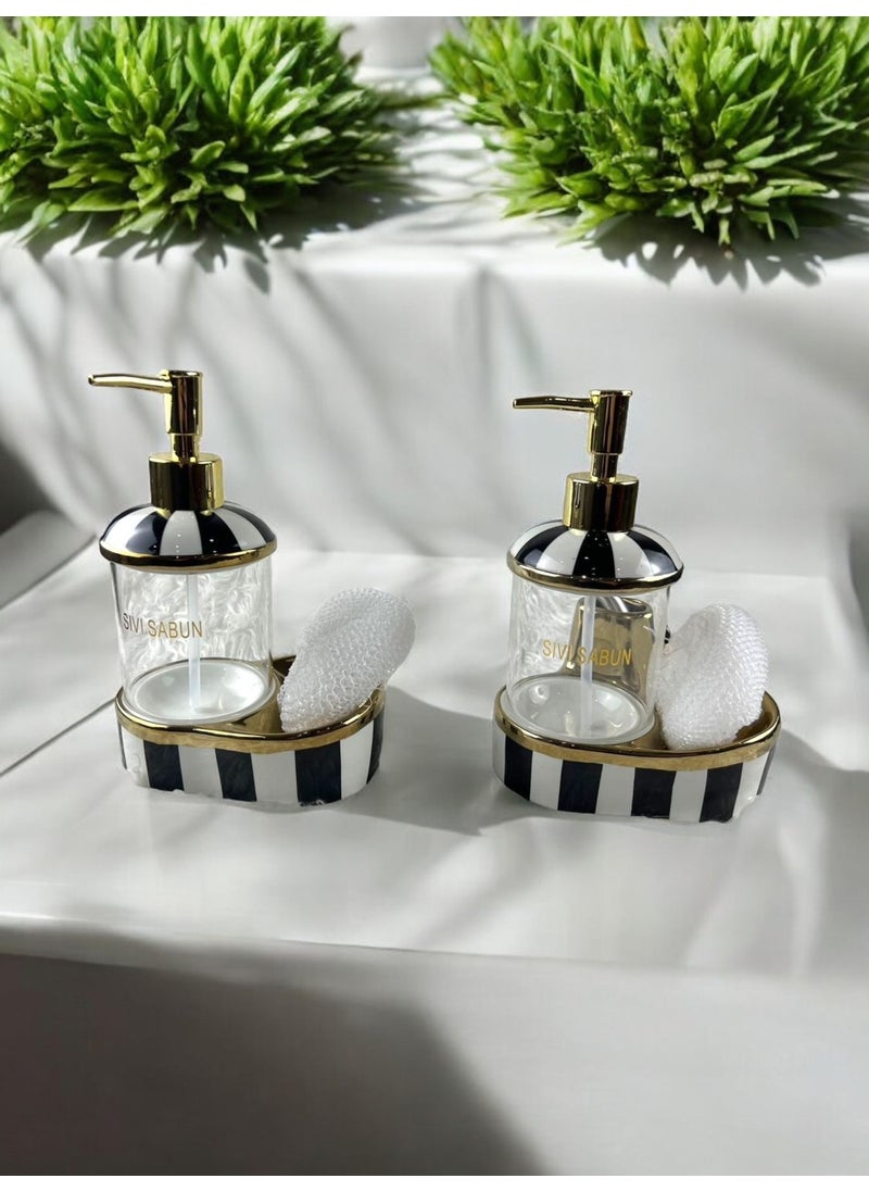 Roy King - Nero Liquid Soap Dispenser and Sponge - Image 1