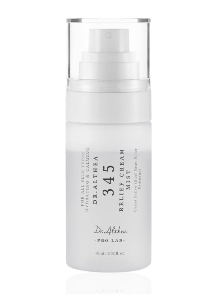 DrAlthea Dr. Althea Pro Lab 345 Relief Cream Mist 60ml – Hydrating & Calming Rice Bran & Panthenol Mist for All Skin Types - Image 1