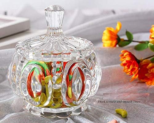 Cheshu Enterprise Cheshu Enterprise Crystal Glass Candy Lotus Shape jar Serving Bowl with Tray (Clear) Set of 3 Piece  - Image 4