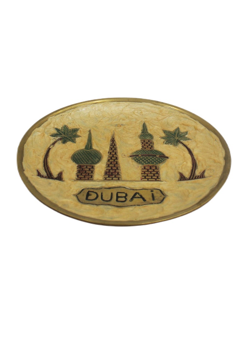 Antique Museum Brass Dubai Traditional Hand Painted Plate  - Image 3