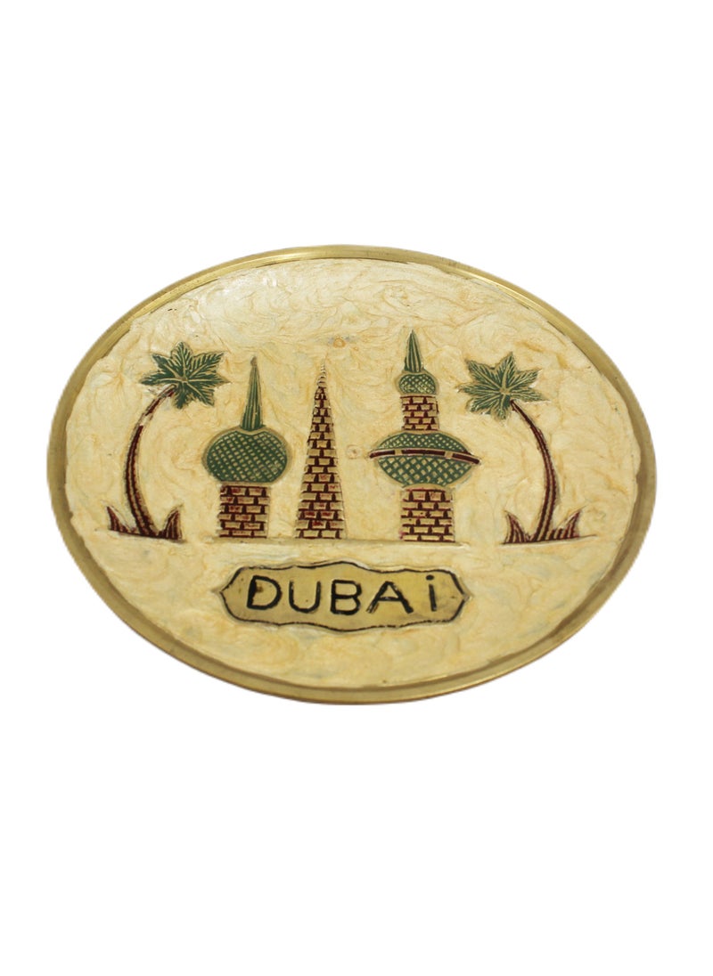 Antique Museum Brass Dubai Traditional Hand Painted Plate  - Image 2