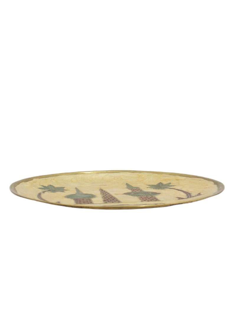 Antique Museum Brass Dubai Traditional Hand Painted Plate  - Image 4