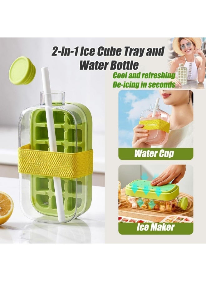2-in-1 Ice Cube Maker and Water Bottle – Portable Silicone Ice Mold with Straw, Ideal for Smoothies and Cold Drinks - Image 5