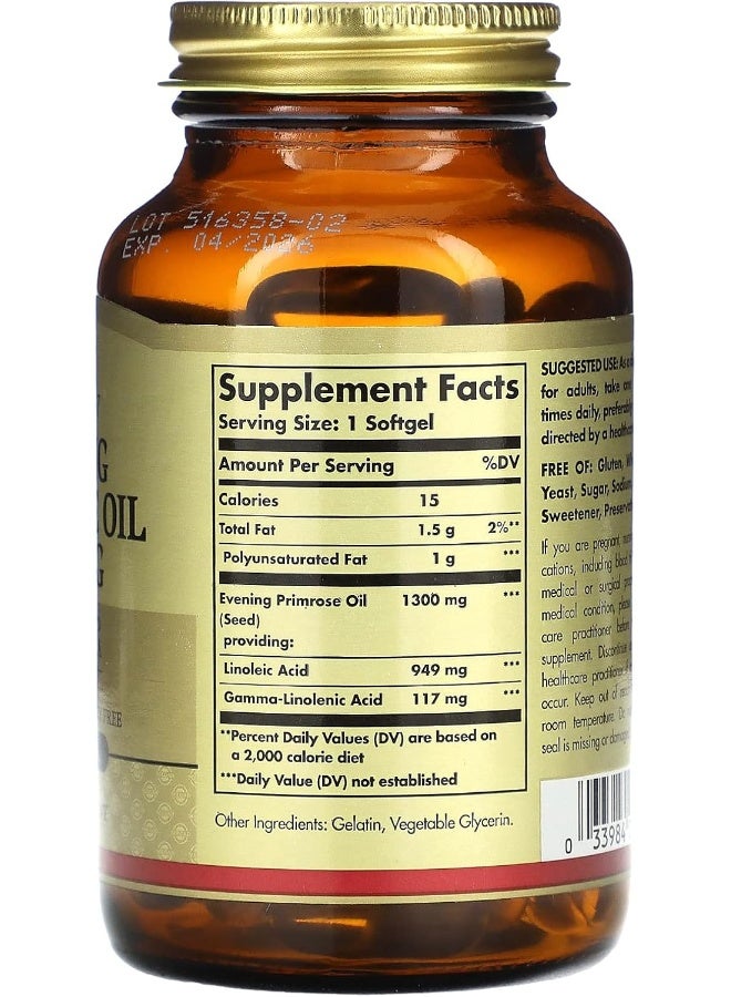 Solgar Evening Primrose Oil 1300 mg Dietary Supplement - 60 Softgels - Image 4