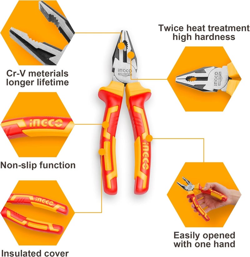 INGCO 5-Piece VDE Insulated Plier Set with Test Pencil - Image 3