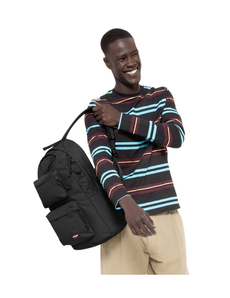 EASTPAK Padded Double – 24L Squared Backpack with Dual Front Pockets, 13” Laptop Sleeve, Bottle Holder & Padded Straps, Black - Image 2