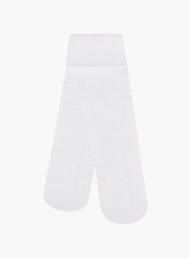 Flora Bella By Shoexpress Textured Tights with Elasticated Waistband - Set of 2