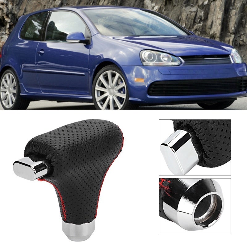 Universal Shift Knob: Aluminum Alloy Leather Material, Waterproof Durable - Universal Fit For 8mm 10mm 12mm Sizes - Manual Automatic Knob Head for Car Shifter Modification - Image 1