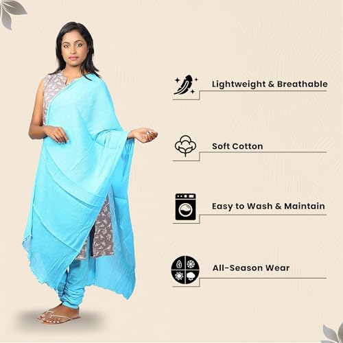Happy Bunny Pure Cotton Dupatta for Women (2.5m) Soft, Lightweight, and Breathable Skin Chunni, Versatile Solid Color Stole for Everyday Styling and Festive Outfits - Image 2