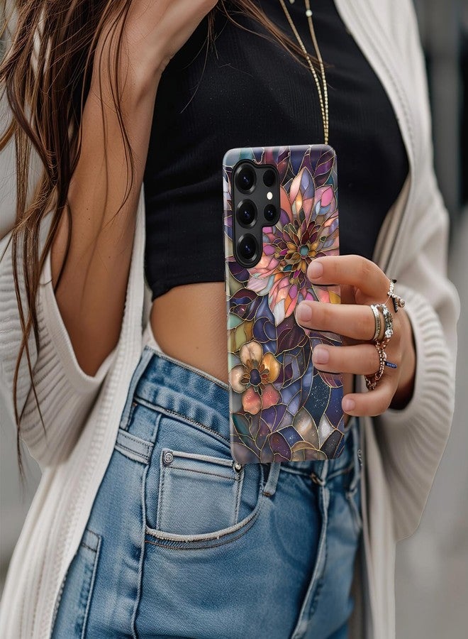 Esdot for Samsung Galaxy S23 Ultra Case - Wireless Charging Compatible - Dual-Layer Soft Silicone + Hard Shell - Wildflower Design - Protective Phone Cover for Women Girls - Blooming Purple Flower - Image 4