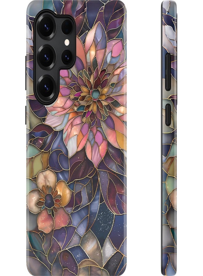 Esdot for Samsung Galaxy S23 Ultra Case - Wireless Charging Compatible - Dual-Layer Soft Silicone + Hard Shell - Wildflower Design - Protective Phone Cover for Women Girls - Blooming Purple Flower - Image 1