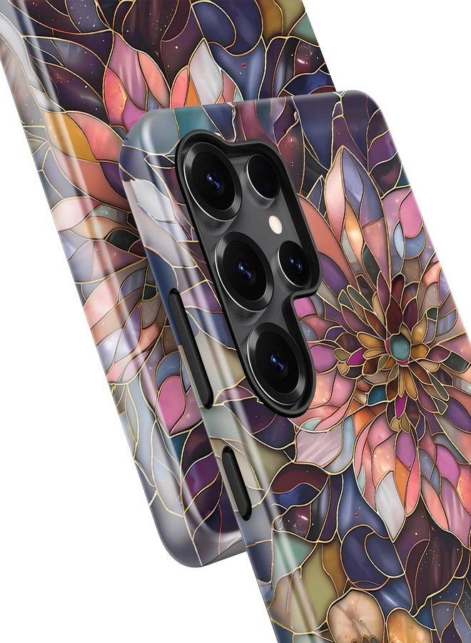 Esdot for Samsung Galaxy S23 Ultra Case - Wireless Charging Compatible - Dual-Layer Soft Silicone + Hard Shell - Wildflower Design - Protective Phone Cover for Women Girls - Blooming Purple Flower - Image 5