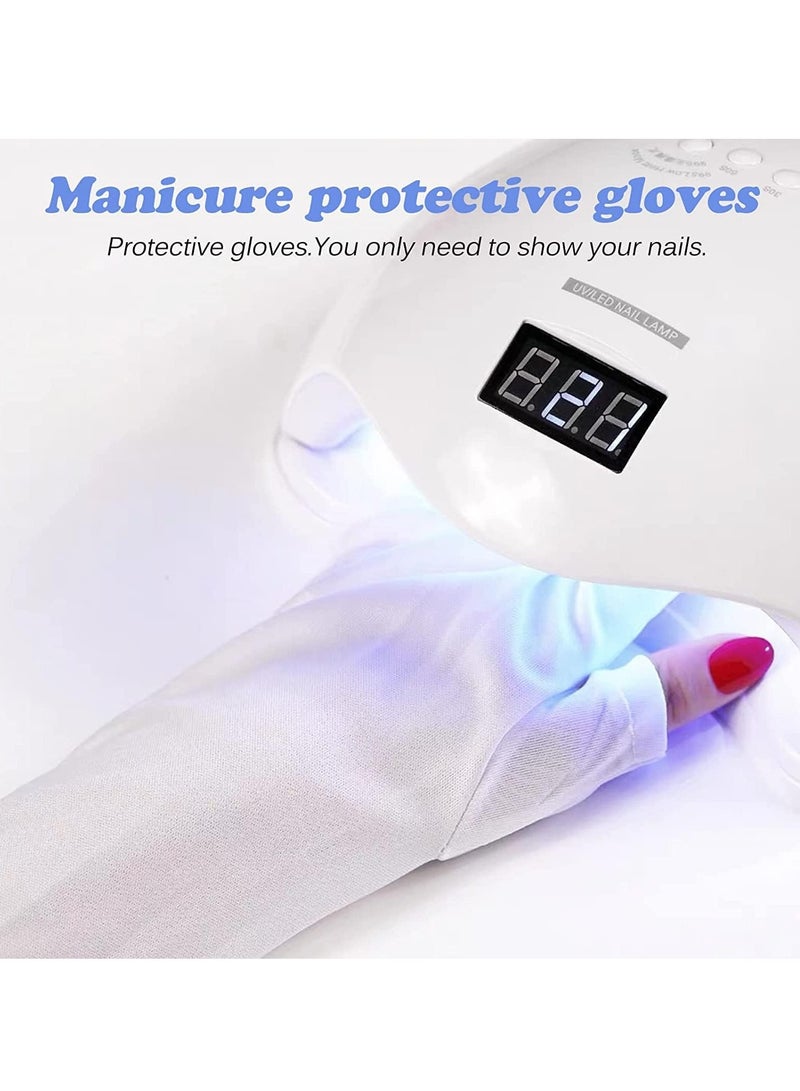 KASTWAVE Nail Gloves Uv Protection Gel Manicures Glove Sunblock UV Shield Protection Fingerless Protection Gloves for Manicures for UV Light Lamp Manicure Dryer 2 Pairs - Image 3