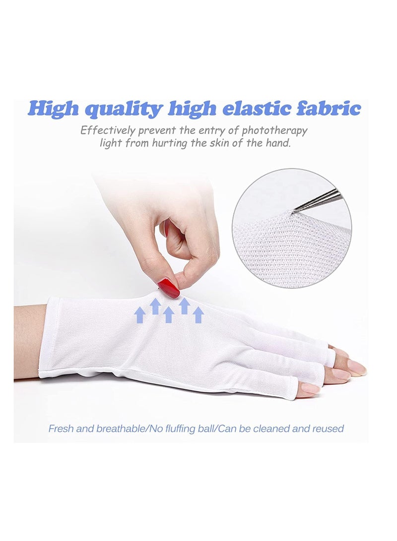 KASTWAVE Nail Gloves Uv Protection Gel Manicures Glove Sunblock UV Shield Protection Fingerless Protection Gloves for Manicures for UV Light Lamp Manicure Dryer 2 Pairs - Image 2