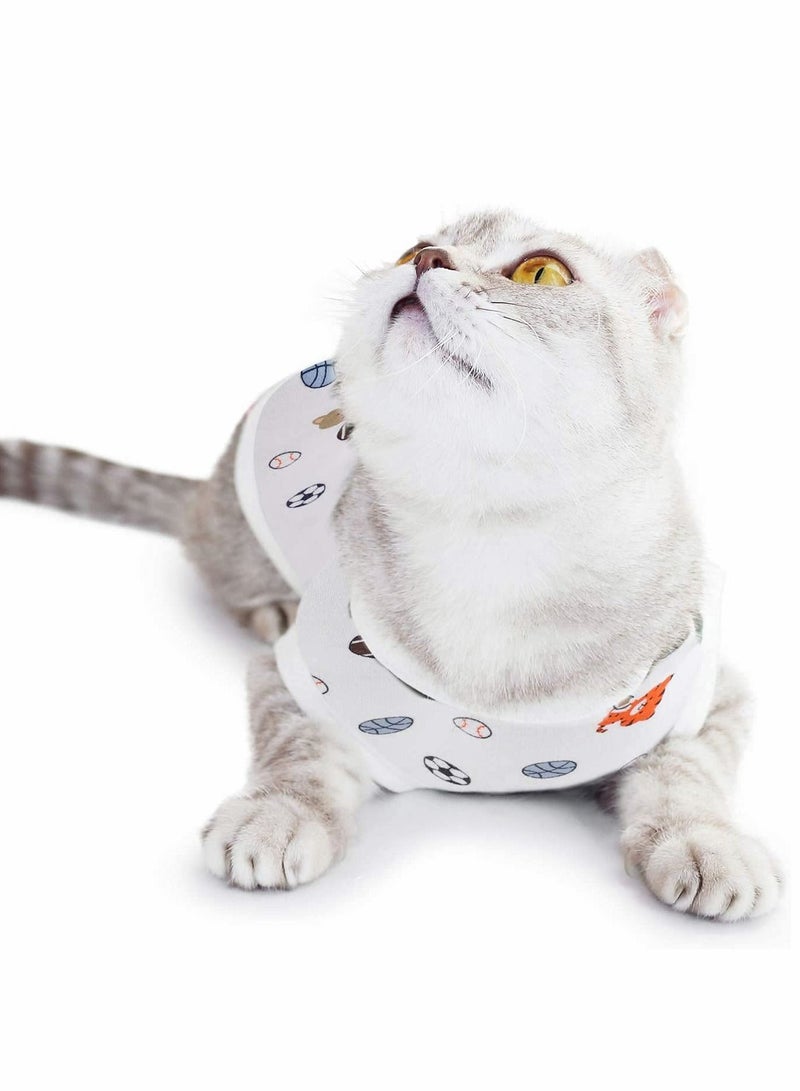 Y&D 4 PCS Cat Recovery Suit Surgery Kittens Physiological Clothes Cotton Breathable for Abdominal Wounds or Skin Diseases - M - Image 5
