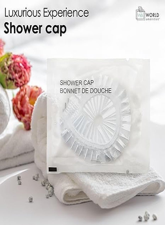 World Amenities Waterproof Shower Cap (Clear Frosted Sachet), Travel Size Hotel Amenities, Airbnb - Image 4