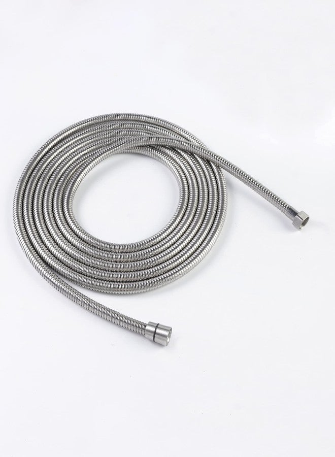 PHASAT Extra Long Shower Hose Replacement, 304 Stainless Steel Shower Head Hose Extension,177 Inches,Brushed Nickel - Image 1