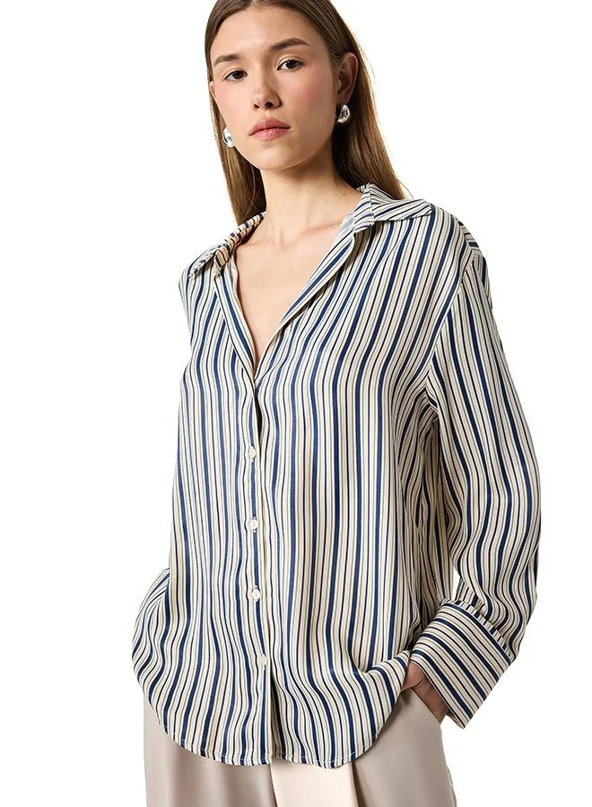 كوتون Striped Shirt