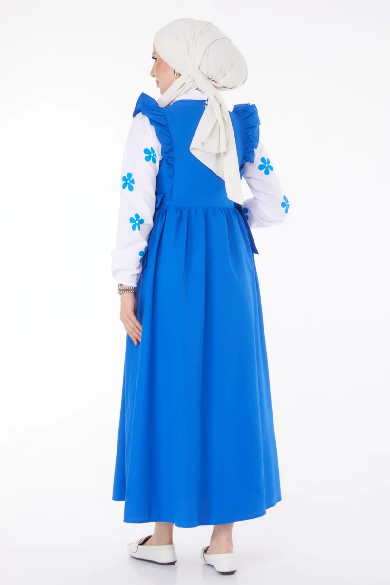 Tofisa Plain Crew Neck Women's Blue Shirt + Dress - 10510