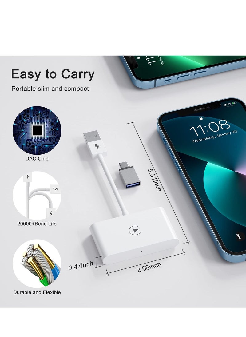 SYOSI - Wireless CarPlay Adapter for iPhone Wireless Carplay Dongle Converts Factory Cars Wired Carplay to Wireless Carplay Bluetooth Adapter 5Ghz WiFi Auto-Connect Online Update Support iOS 13+ - Image 1