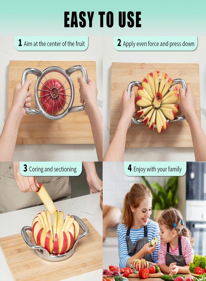 LIIGEMI 5.5 Inch Extra Large Apple Slicer,16-Slice Thin Apple Slicer and Corer,Cutter, Divider, Wedger for Fruits and Vegetables，Gifts for Mom，Sharp and Sturdy，Easy to Use - Image 3