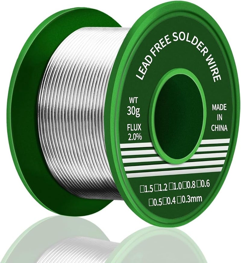 BIGTHREE Lead-Free Solder Wire 1.0mm (30g), Rosin Core Sn99.3/Cu0.7 Tin Alloy for Electronics Repair, Electrical Soldering & DIY Projects, High-Quality Soldering Wire for Components & Circuit Boards - Image 1