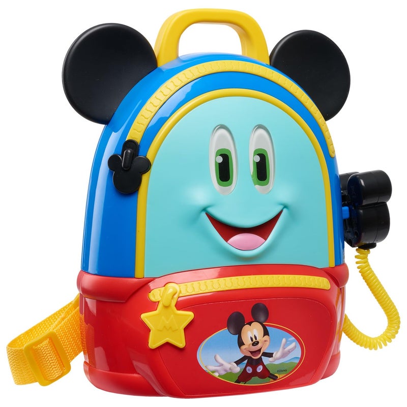 Mickey Disney Junior Mickey Mouse Funhouse Adventures Backpack  5 Piece Pretend Play Set with Lights and Sounds Accessories  Kids Toys for Ages 3 Up by Just Play  - Image 1