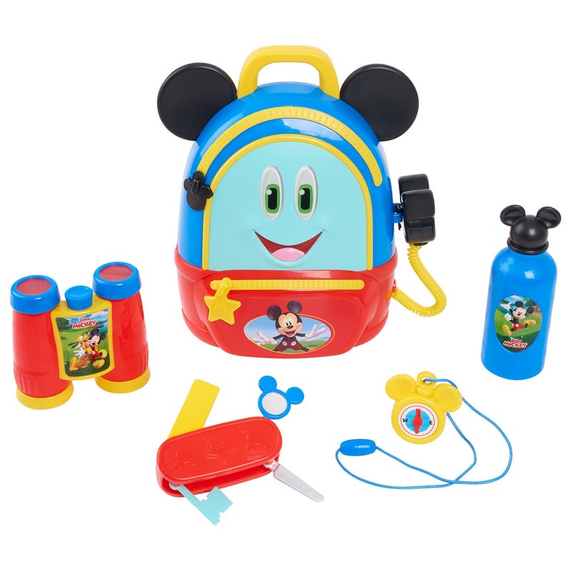 Mickey Disney Junior Mickey Mouse Funhouse Adventures Backpack  5 Piece Pretend Play Set with Lights and Sounds Accessories  Kids Toys for Ages 3 Up by Just Play  - Image 4