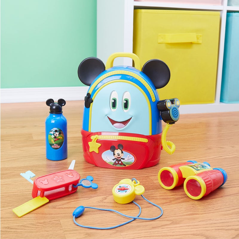 Mickey Disney Junior Mickey Mouse Funhouse Adventures Backpack  5 Piece Pretend Play Set with Lights and Sounds Accessories  Kids Toys for Ages 3 Up by Just Play  - Image 5
