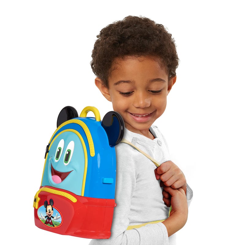 Mickey Disney Junior Mickey Mouse Funhouse Adventures Backpack  5 Piece Pretend Play Set with Lights and Sounds Accessories  Kids Toys for Ages 3 Up by Just Play  - Image 2