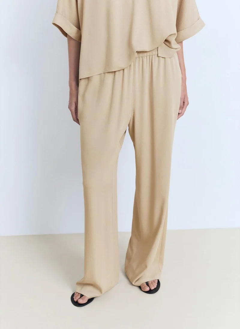 MANGO Straight-fit trousers with elastic waist