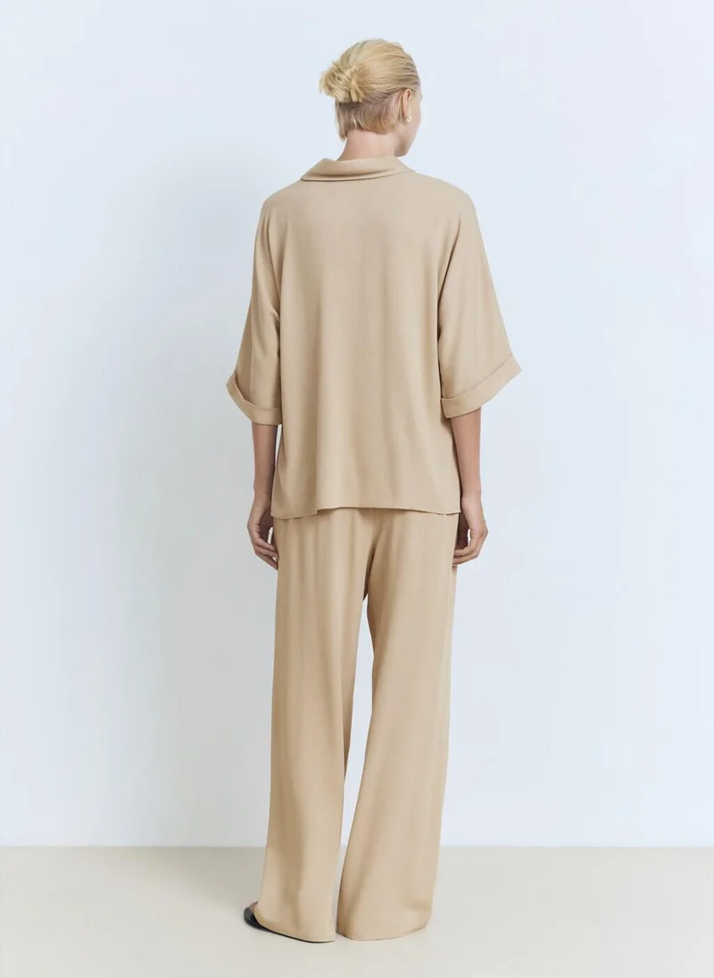 MANGO Straight-fit trousers with elastic waist