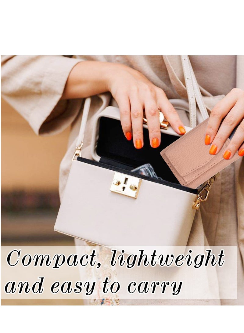 Excefore محفظة جلدية نسائية تحجب تقنية تحديد الهوية بموجات الراديو، محفظة صغيرة بتقنية تحديد الهوية بموجات الراديو، محفظة جيب للنساء، محفظة جيب للعملات المعدنية مع حامل بطاقات لنافذة الهوية، محفظة قصيرة صغيرة للفتيات (وردي) - Image 2