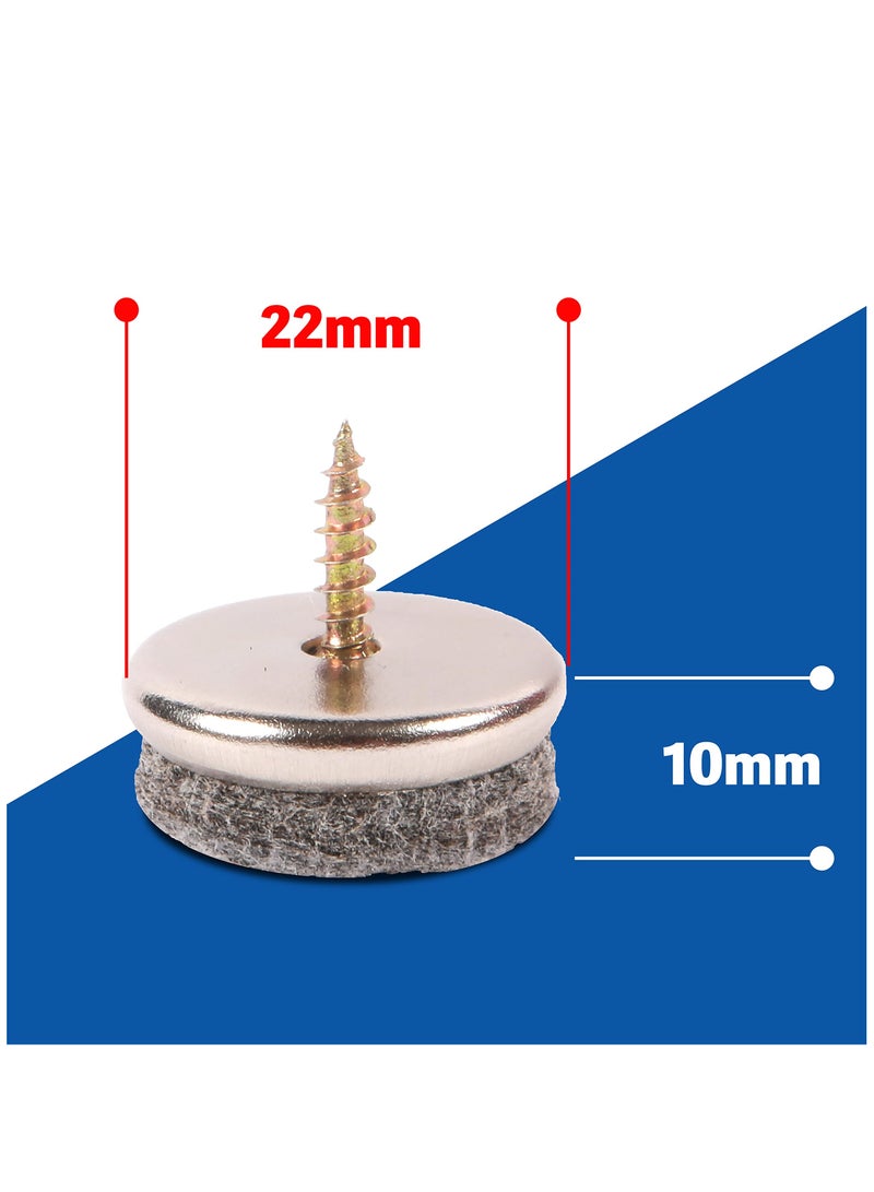Excefore Furniture Felt Pads 22MM Diameter Felt Pads for Furniture Feet 5MM Thick Chair Leg Floor Protectors Furniture Pads with Easy Screw Installation are Ideal Floor Protector Pads  - Image 3