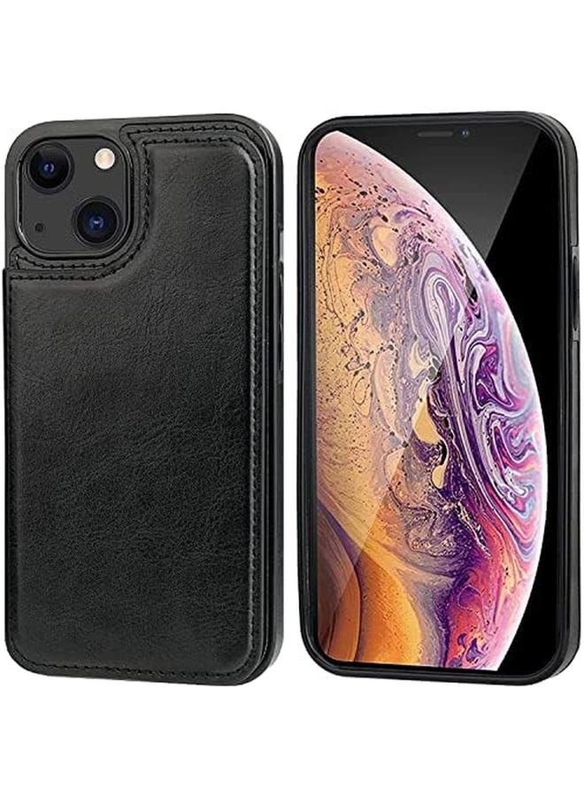 erorex Compatible With Iphone 13 Wallet Case With Card Holder Pu Leather Kickstand Card Slots Case Double Magnetic Clasp And Durable Shockproof Cover 6.1 Inch Iphone 13 Black  - Image 2