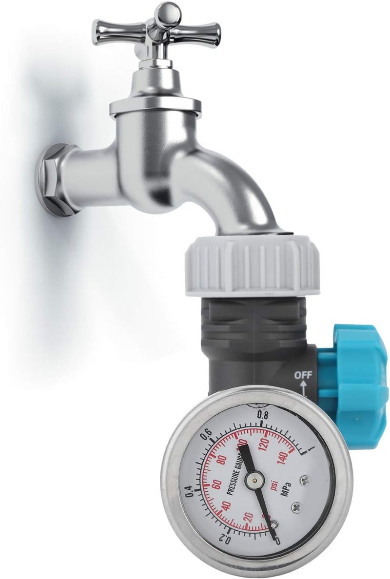 Luocute G3/4in Adjustable Water Pressure Regulator Valve with Pressure Gauge, Visualized Control System, Grip Handle, Drip Irrigation Pressure Regulator for Greenhouse Garden Lawn Patio - Image 2