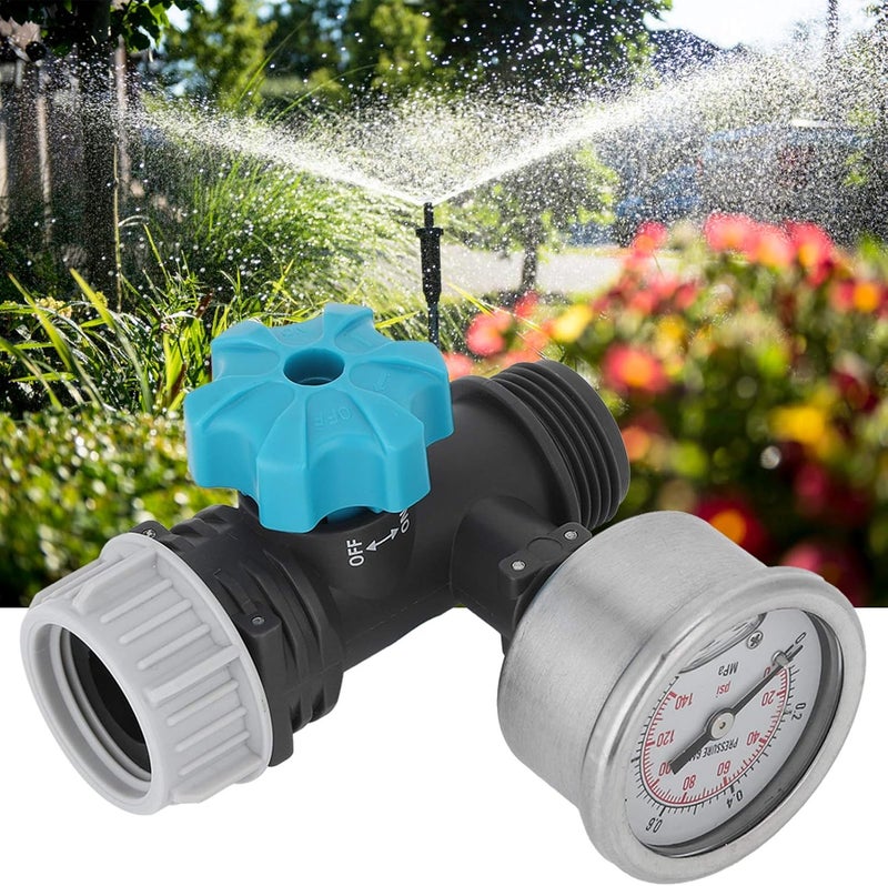Luocute G3/4in Adjustable Water Pressure Regulator Valve with Pressure Gauge, Visualized Control System, Grip Handle, Drip Irrigation Pressure Regulator for Greenhouse Garden Lawn Patio - Image 3