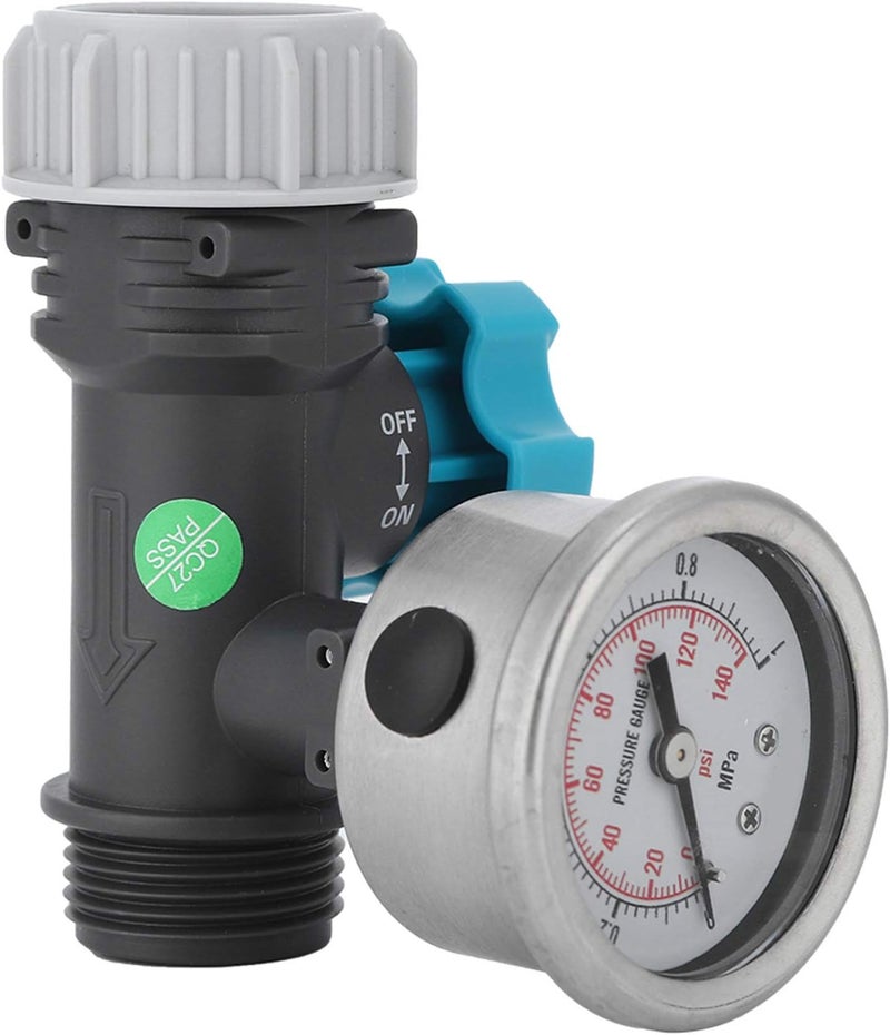 Luocute G3/4in Adjustable Water Pressure Regulator Valve with Pressure Gauge, Visualized Control System, Grip Handle, Drip Irrigation Pressure Regulator for Greenhouse Garden Lawn Patio - Image 1