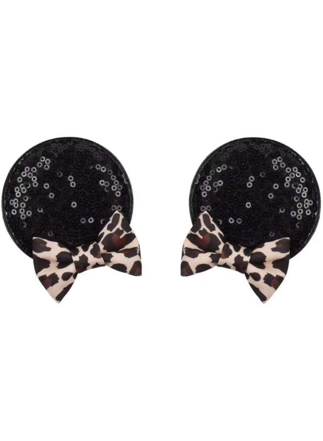 CLGIFT CLGIFT Minnie Ears Baby/Toddler Headband with Leopard Hair Clip 