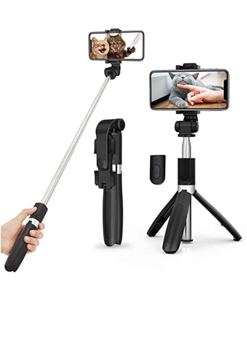 3 in 1 Extendable Selfie Stick Tripod With Detachable Bluetooth Wireless Remote Phone Holder For Smartphones  - Image 1