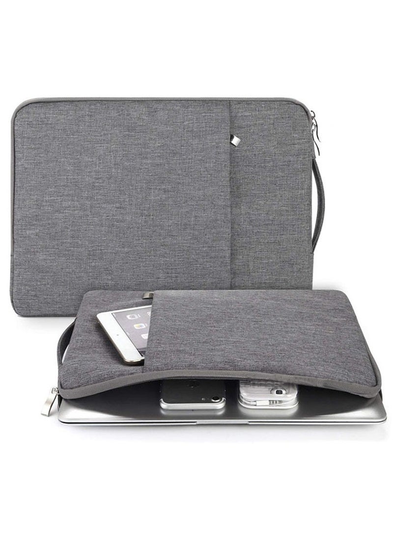 Stylish Laptop Sleeve Compatible with Xiaomi MacBook Air Pro Fits 15 Inch Laptops Grey Color Durable Zipper Closure - Image 3